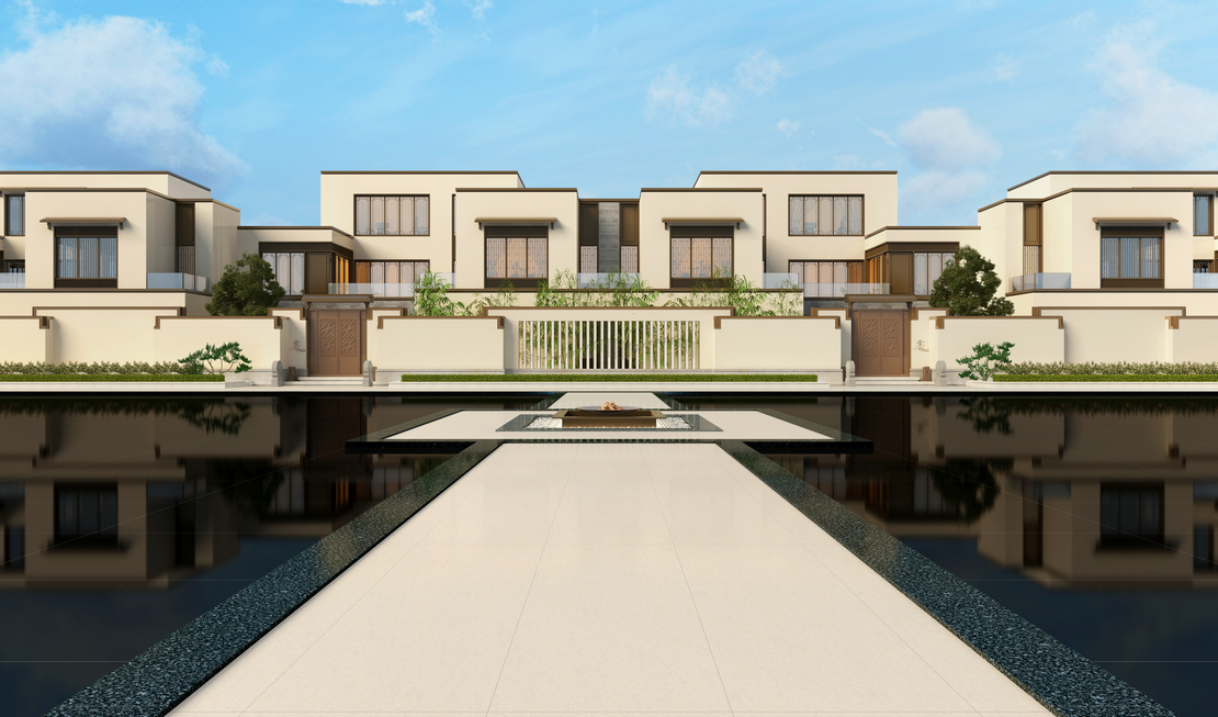 纯黑水景效果图