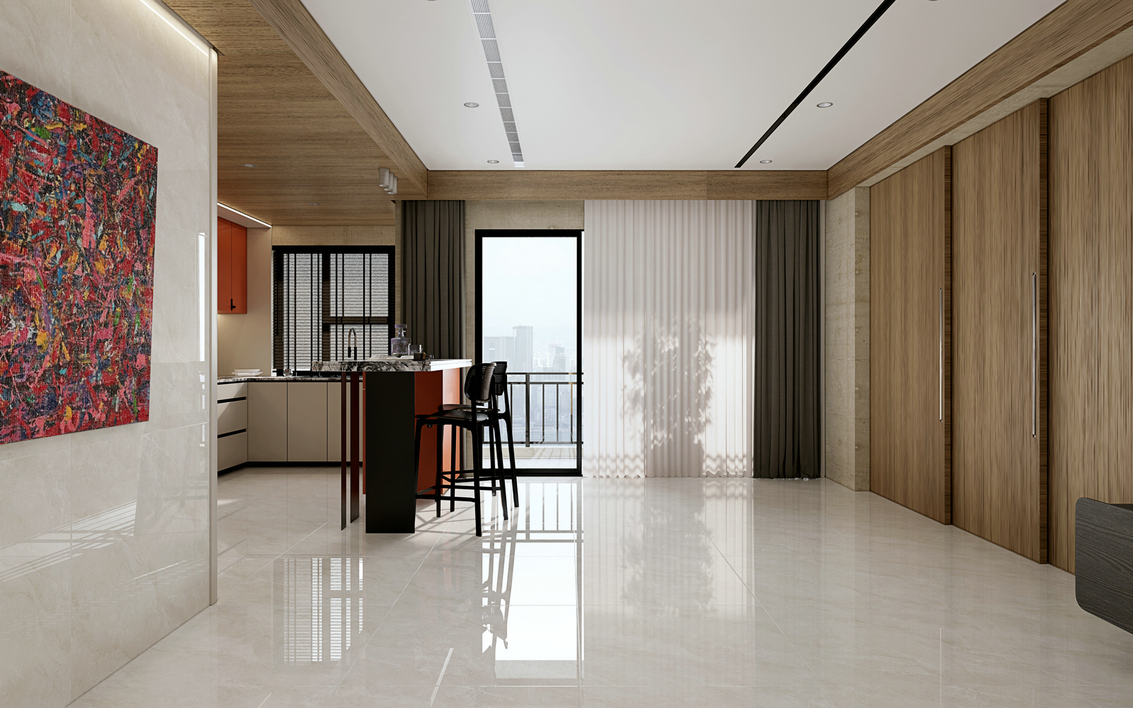 德玛亚米黄（子母配）效果图